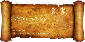 Kéki Nóra névjegykártya